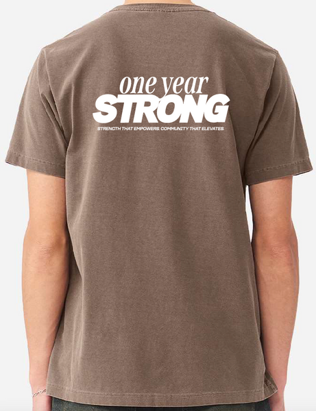 The Strength Collective - One Year Strong Unisex Heavyweight Garment-Dyed Tee