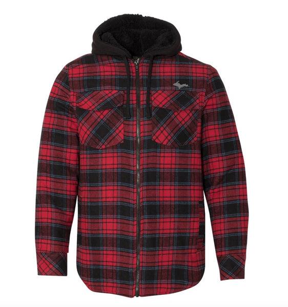 UP Quilted Flannel Full Zip Hooded Jacket